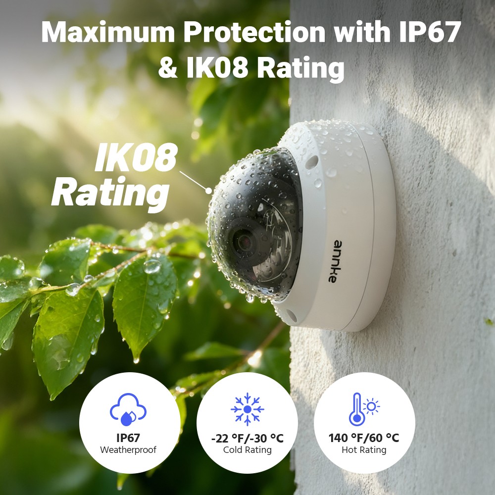 ANNKE H.265+ 32CH 12MP NVR 4K 8MP Audio POE Security Camera System Color Night