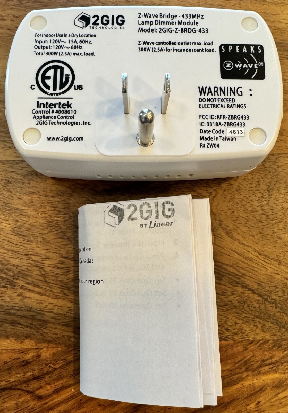2GIG-Z-BRDG-433 Z-Wave Dimmer Switch NEW IN BOX FREE SHIP