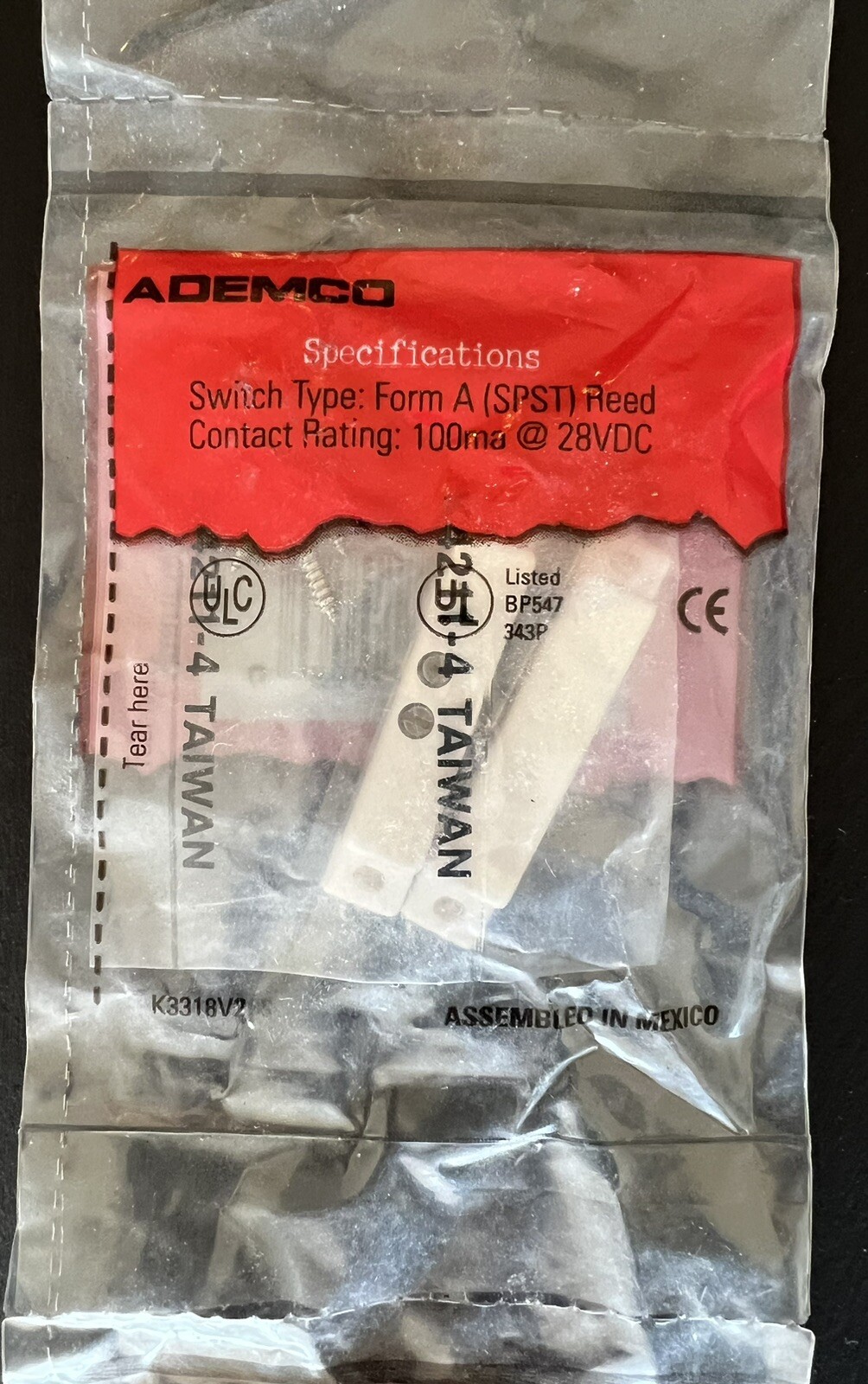 Honeywell Ademco 945T-WH Magnetic Contact Sensor- 3-Pack – Brand New Sealed!