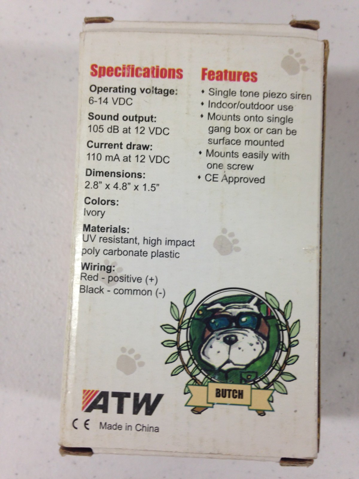 ATW Security The Bulldog Indoor/Outdoor Siren