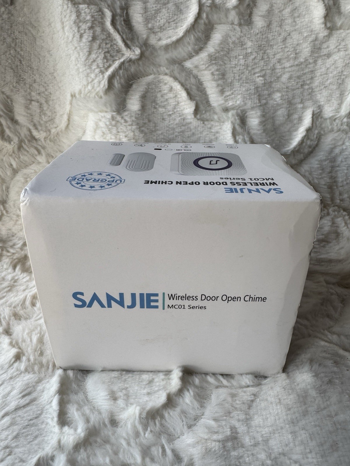 Door Chime,SanJie Wireless Sensor 2 Sensors + 1 Receiver White, White NIB