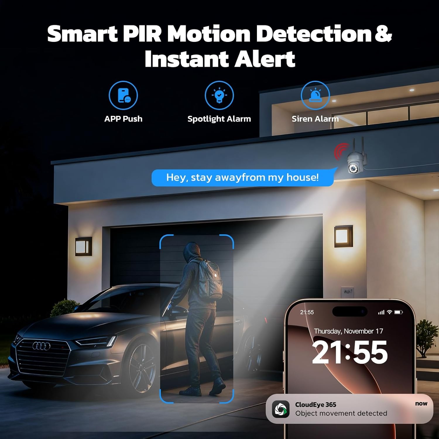 PTZ WIFI Wireless Security Camera System Audio 10CH NVR 2MP CCTV Kit 500GB HDD