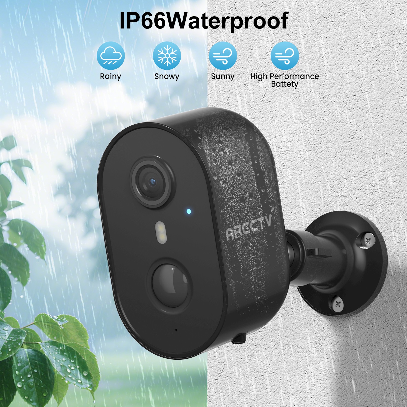 ARCCTV 5G WiFi Solar Security Camera 2K Night Vision Outdoor Wireless Smart Home