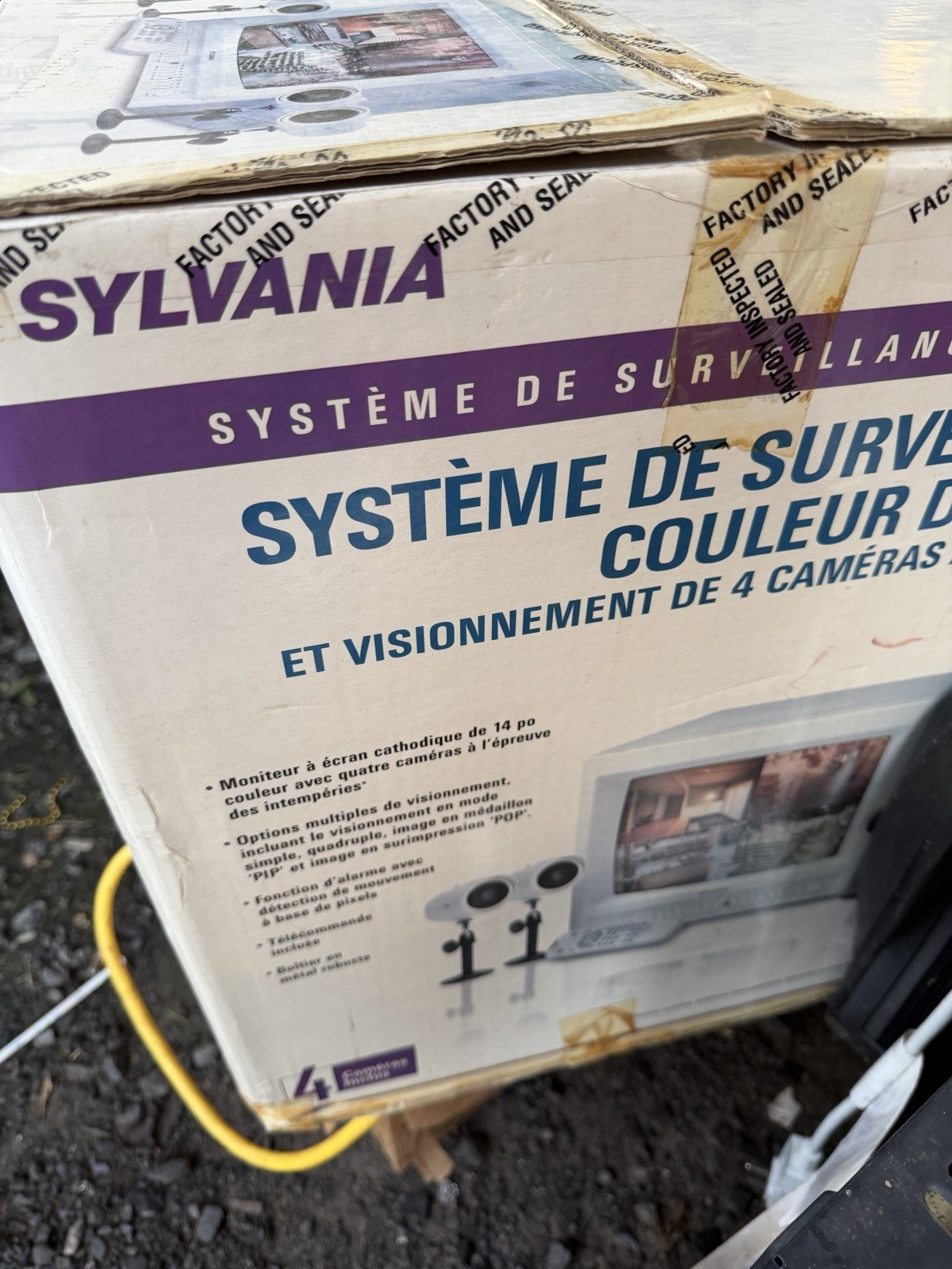 Sylvania 14” Color Surveillance System Up To 4 Cameras Quad Observation System