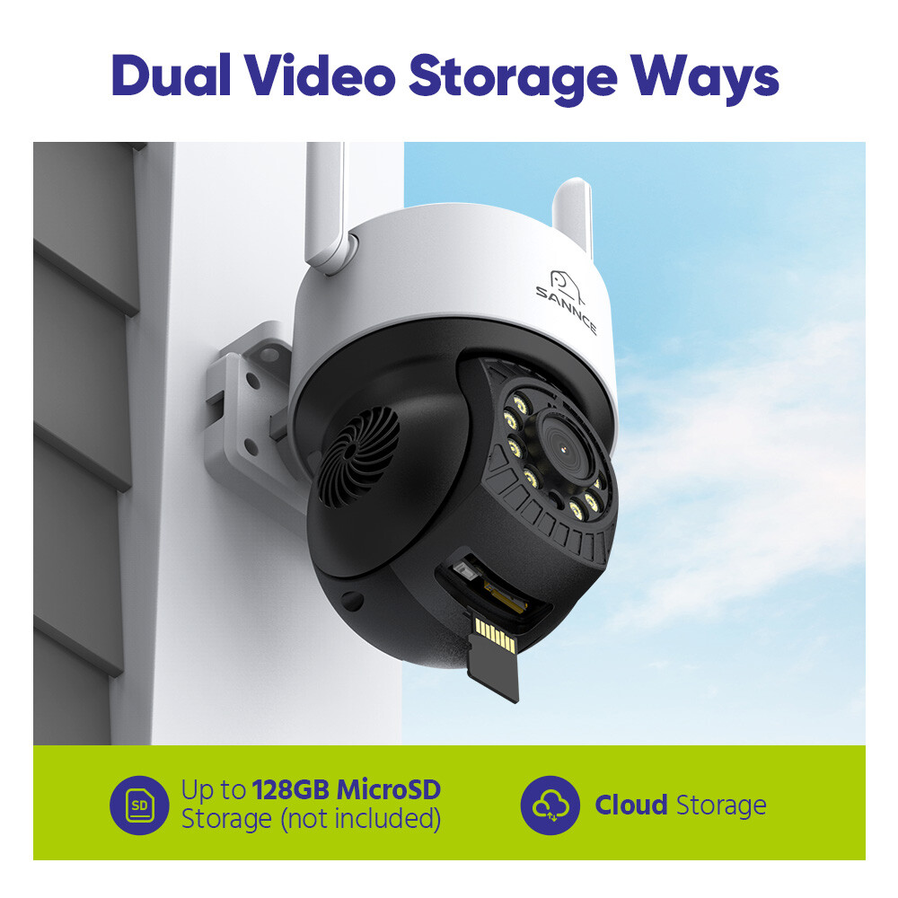SANNCE 3MP Wireless Pan/Tilt Outdoor Full Color Security Camera WiFi 2-Way Audio
