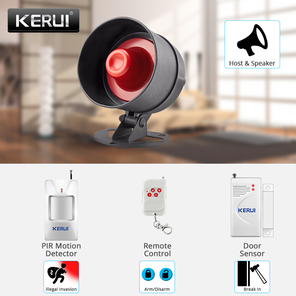 KERUI Home Wireless Burglar System Local Siren Speaker 120dB Safety Alarm Lot