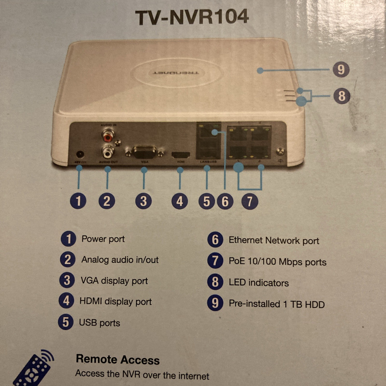 TRENDnet Standalone 4-Channel PoE Full HD Network Video Recorder Kit TV-NVR104K