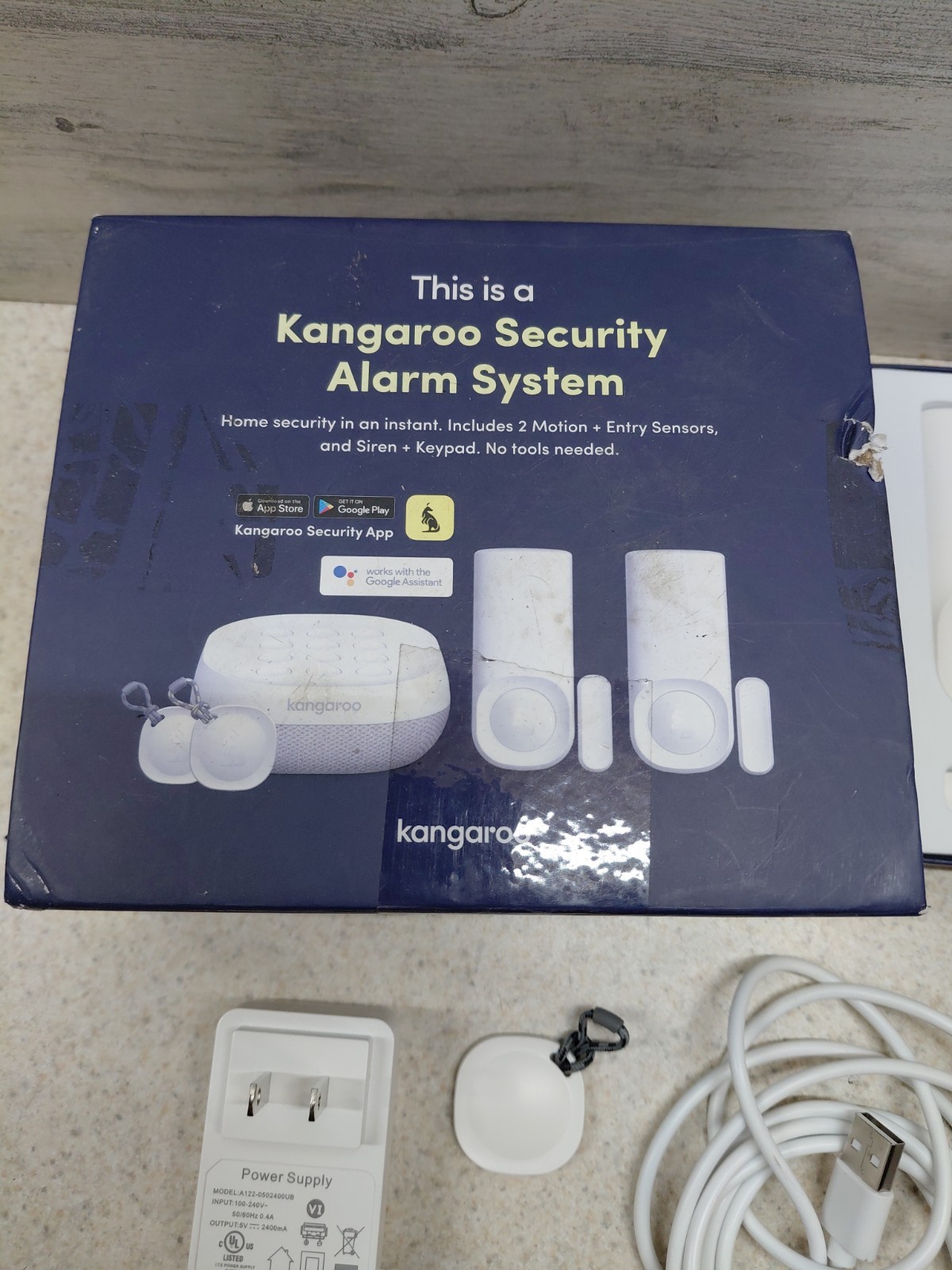 KANGAROO Security Alarm System. 2 Motion + Entry Sensors, Siren And Keypad