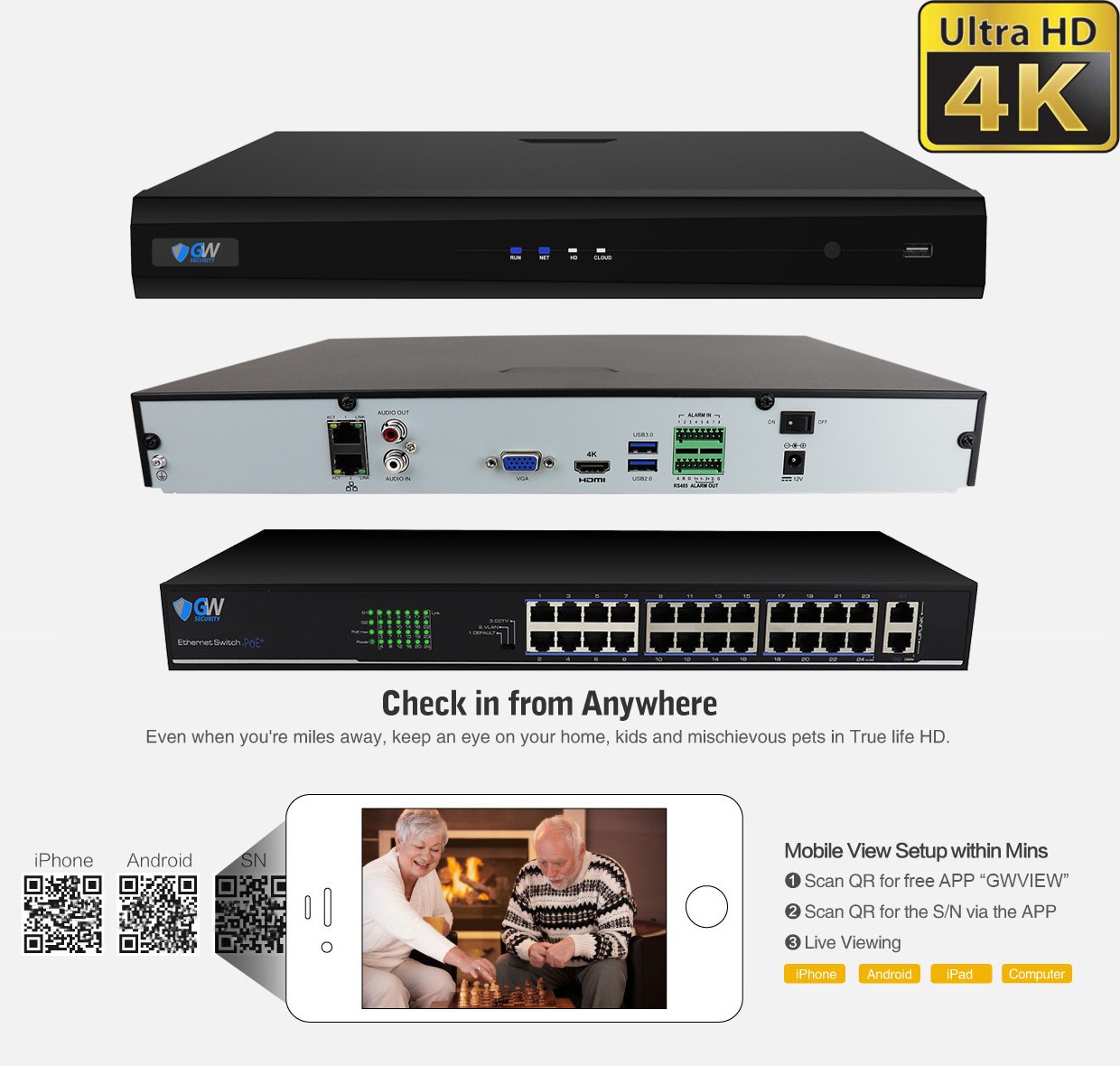 32 Channel Security Camera System with 24 5MP 4X Optical Zoom AI Dome Camera