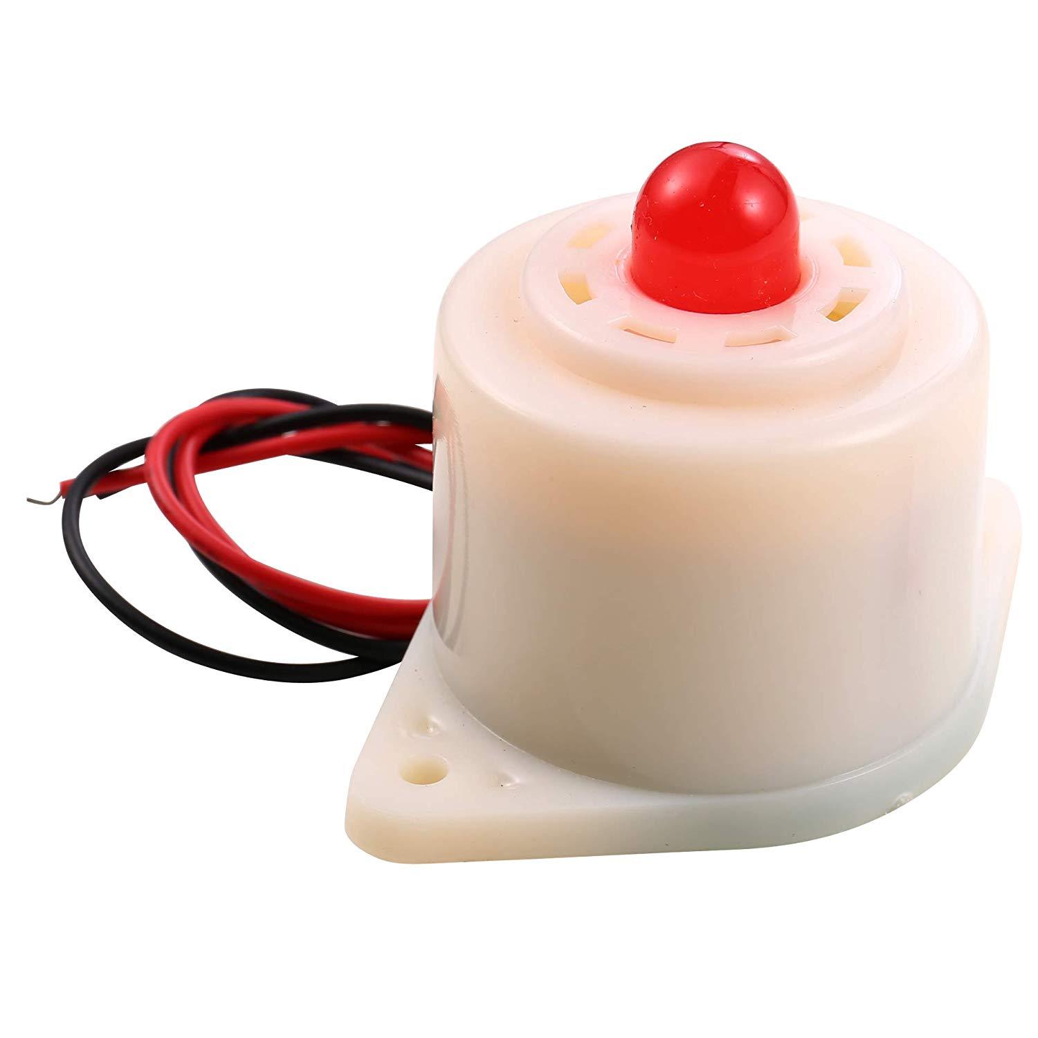 Electrionic Red LED Flashing Alarm Buzzer DC12V 105db Wired Design Lound Sound
