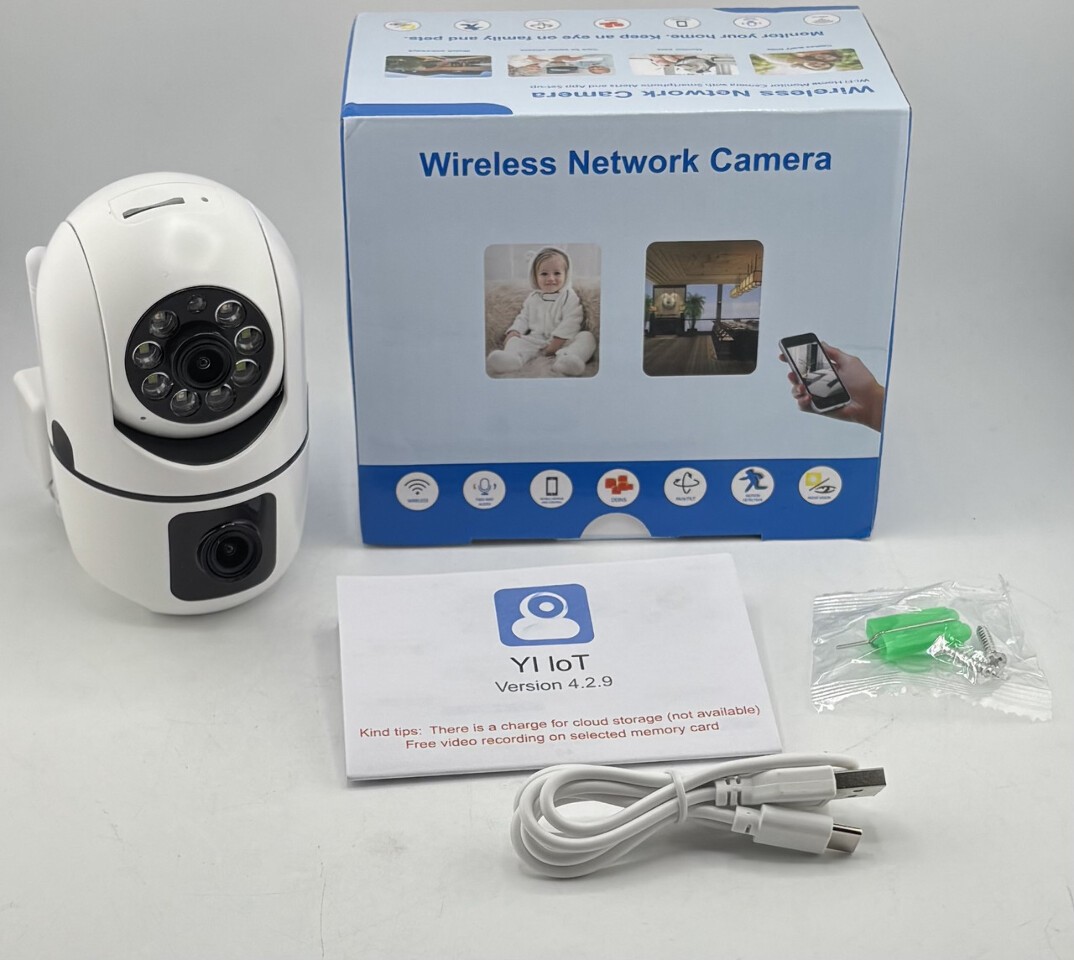 CT211 DUAL-LENS WIRELESS NETWORK CAMERA 5V WHITE TWO-WAY AUDIO