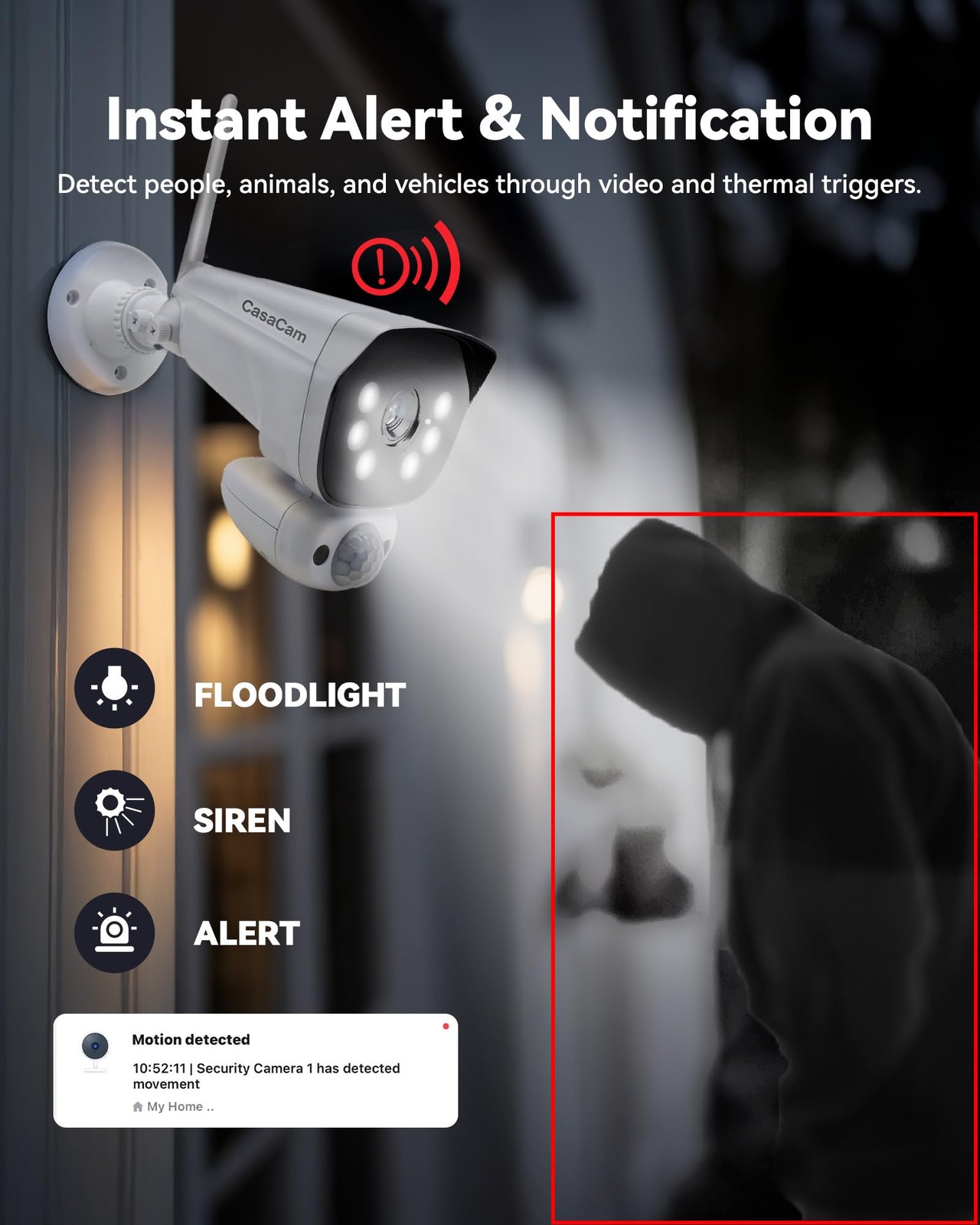 CasaCam Wireless Security Camera System Pro | 10.1” Touchscreen 4-Cam kit