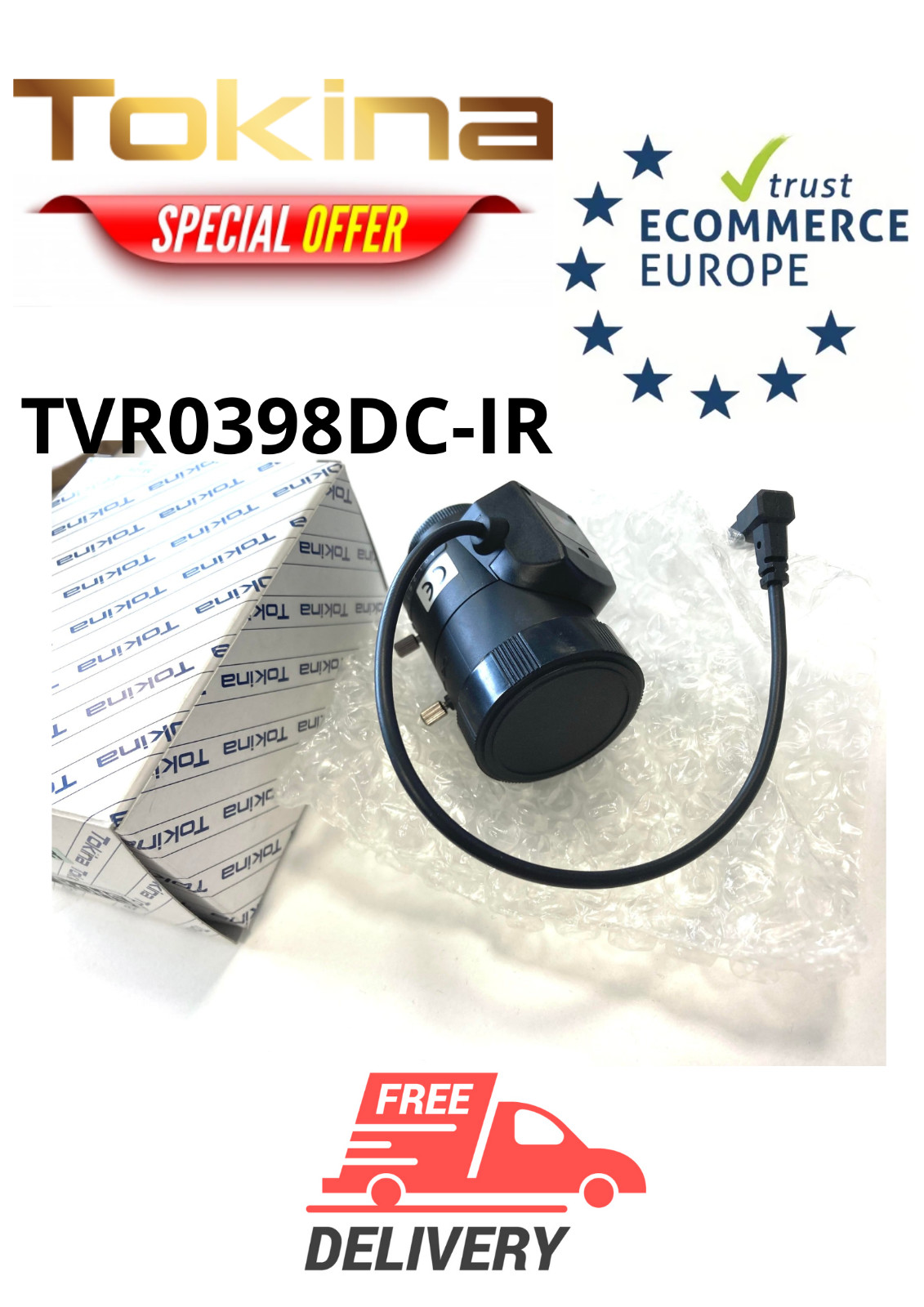 Tokina TVR0398DC-IR CCTV Security Surveillance Lenses Focal Length 3.0 – 8.2mm