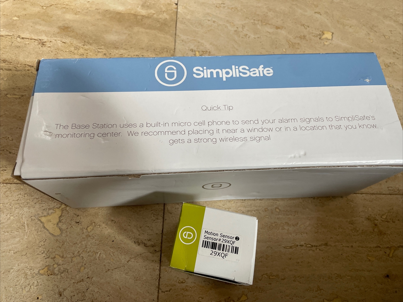 Open Box SimpliSafe Model #BS2000 Base Station, Motion Sensor, Used Remote