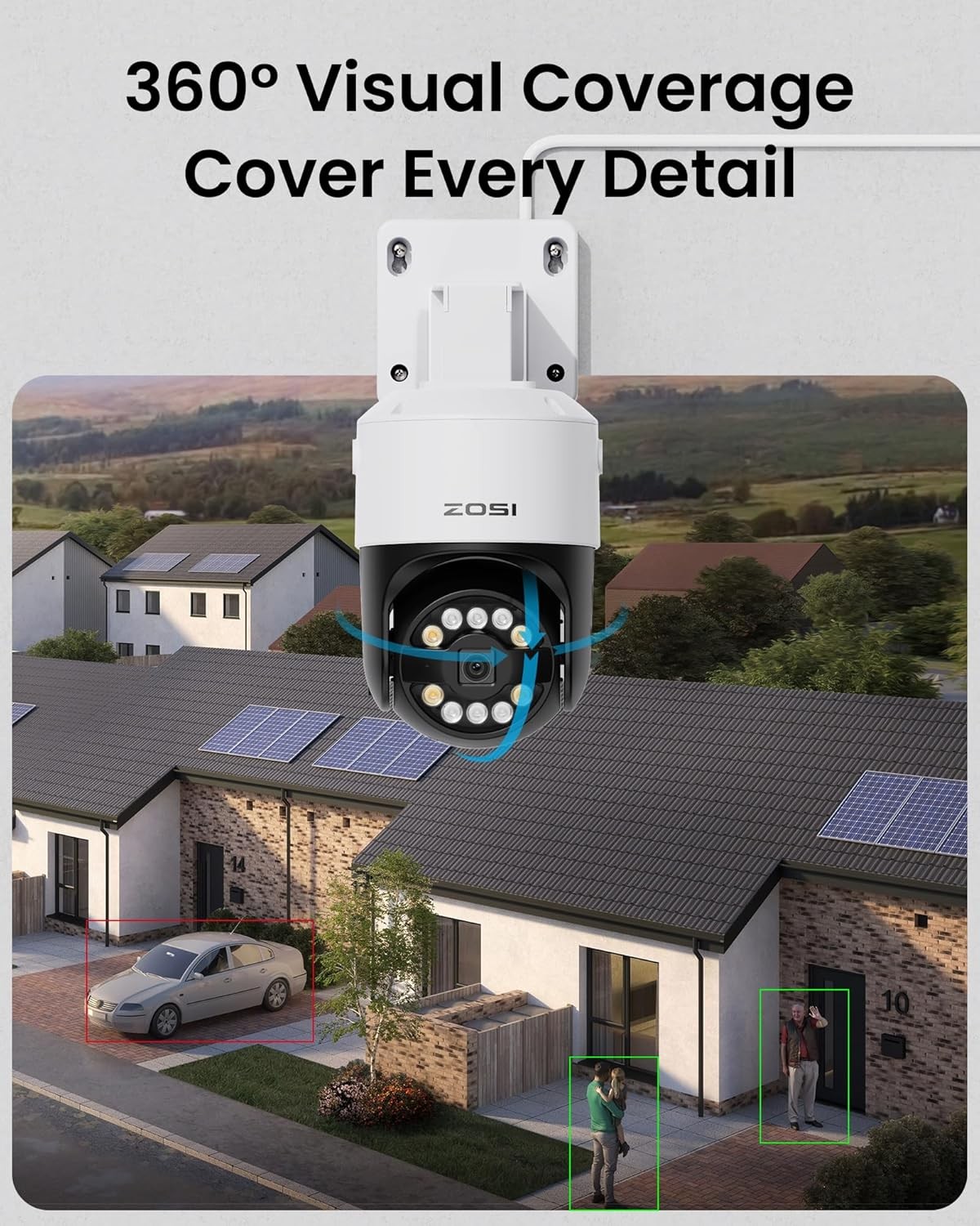 ZOSI 5MP/4K POE Security IP Camera Audio Auto Track Color Night Vision AI Detect