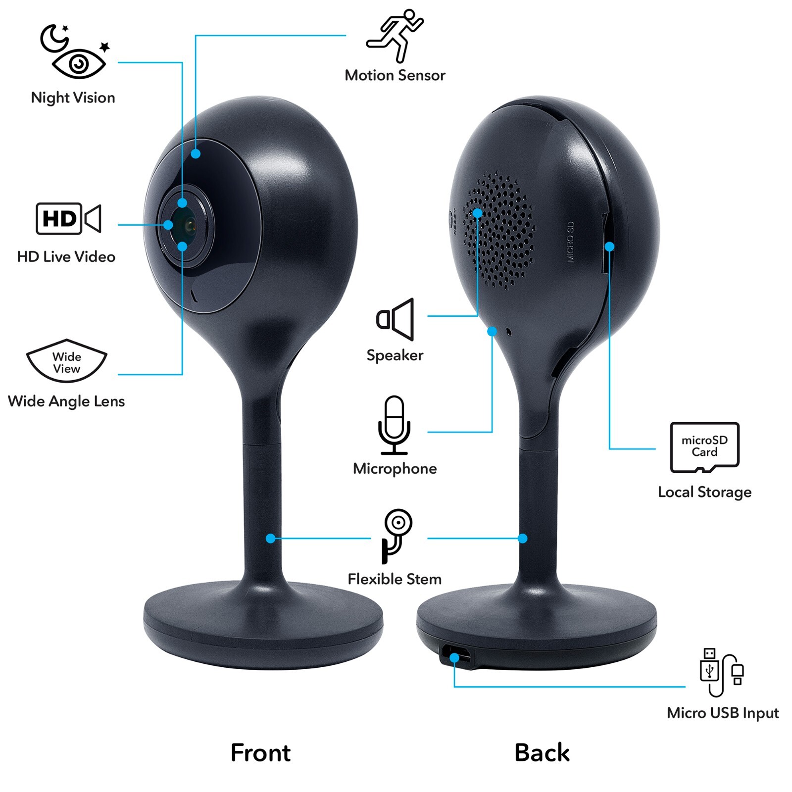 Geeni LOOK 1080p HD Wi Fi Indoor Security Camera with Voice Control