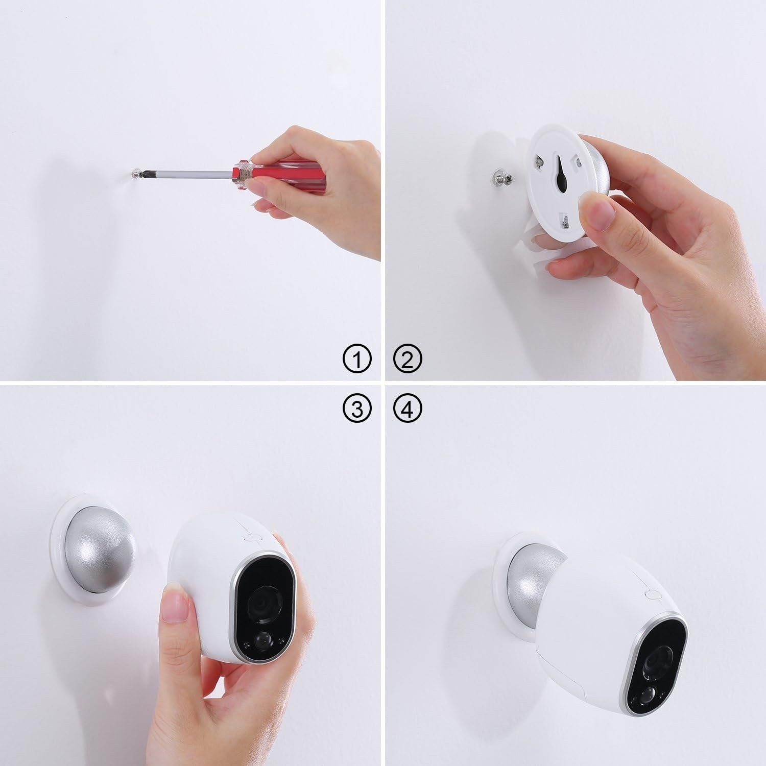 Metal Magnetic Wall Mount for Arlo Pro 2 Cameras 3 Pack White Indoor Outdoor