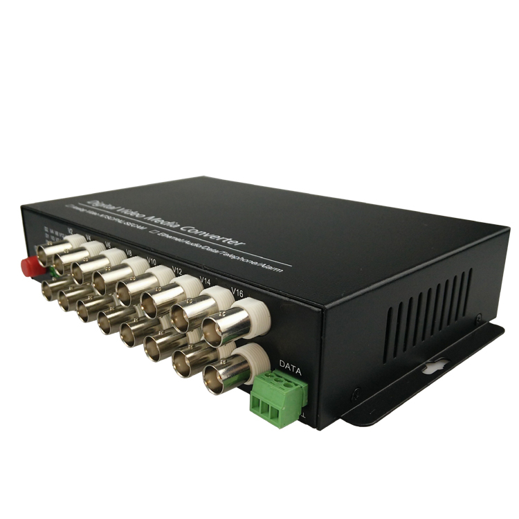 New 16CH Video Data Fiber Optical Converter Composite Transmitter Receiver CCTV