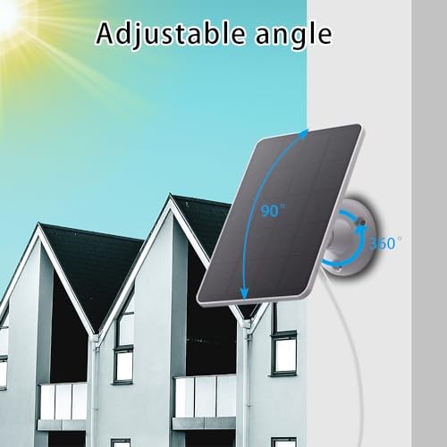 2 Pack Solar Panels Compatible with WYZE Battery Cam Pro, Solar 2 Pack-White