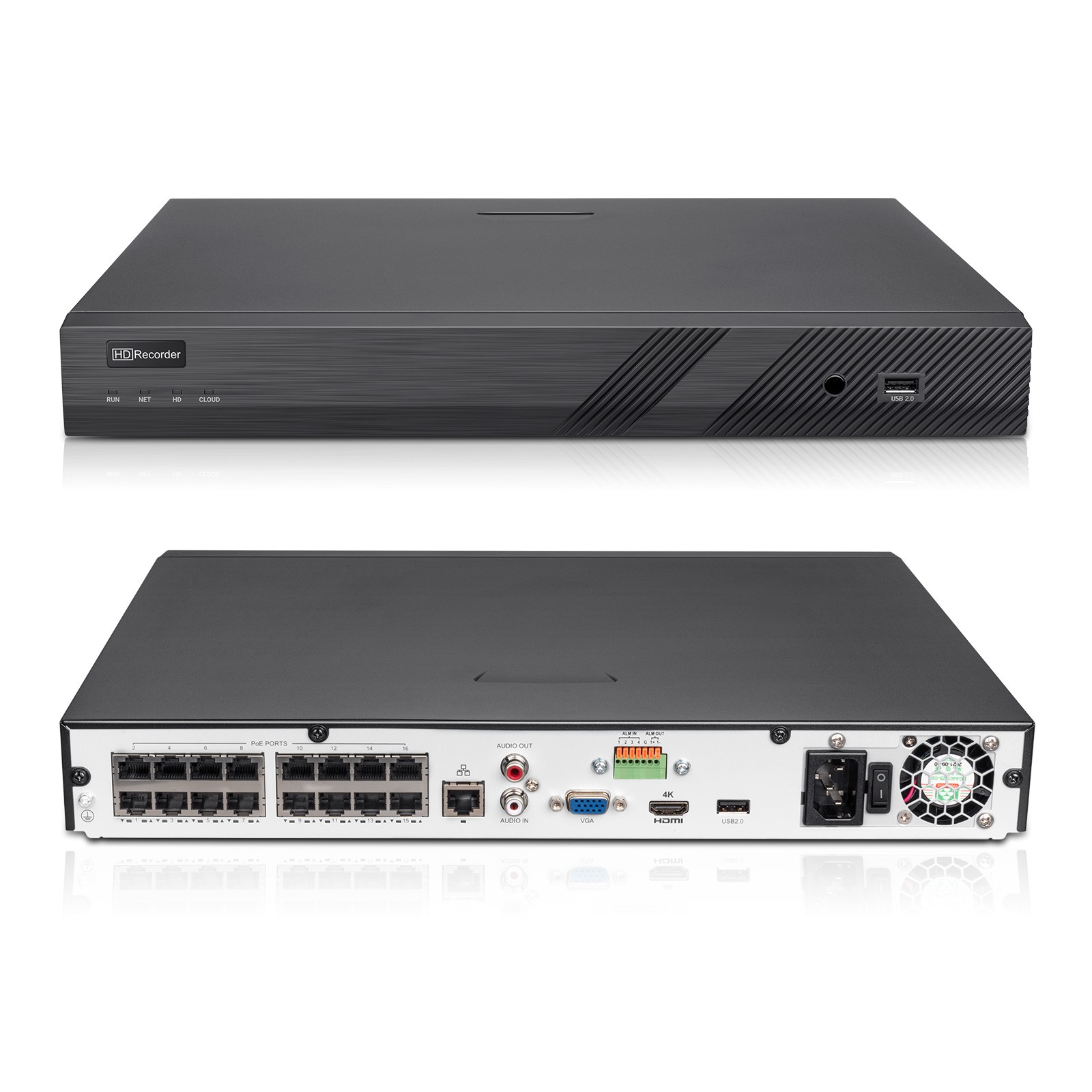 Vikylin 16POE 16CH NVR Systems Color+IR 5×Zoom 2-Way Audio 8MP 4K PTZ Camera Lot