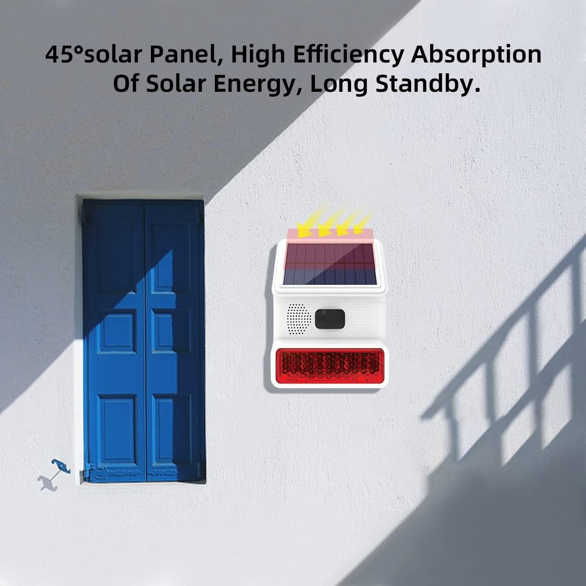 Home System Indoor/Outdoor Weather-Proof Siren, Outdoor Solar Siren with Door/Wi