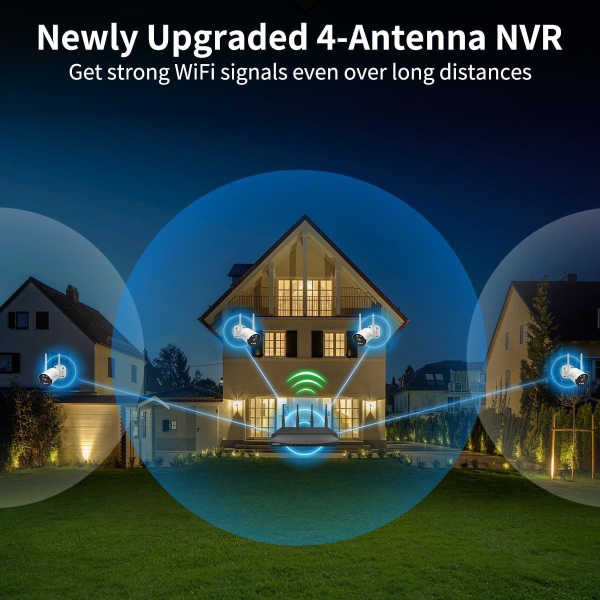 Comprehensive 4-Camera Wireless Security System with 500GB & Smart Detection