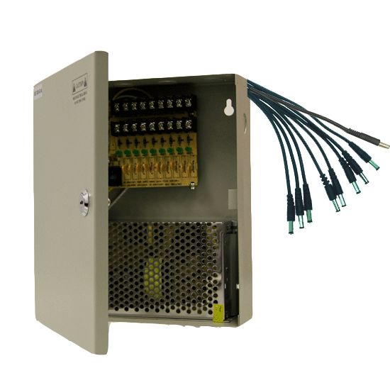 9 CH PORT 12V AC POWER BOX 9CH CCTV CAMERAS + Pigtails