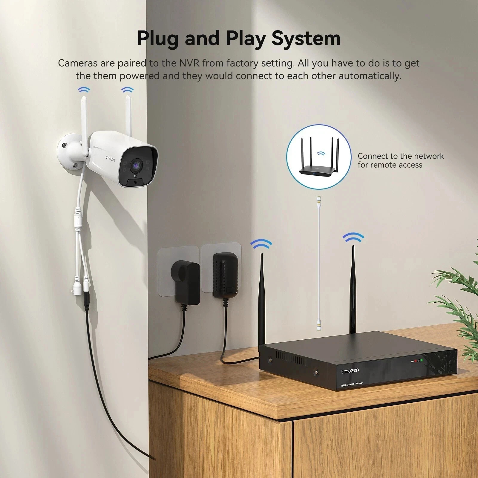 Wireless Security Camera System Outdoor 3MP NVR 2-Way Audio Home with 2TB HDD