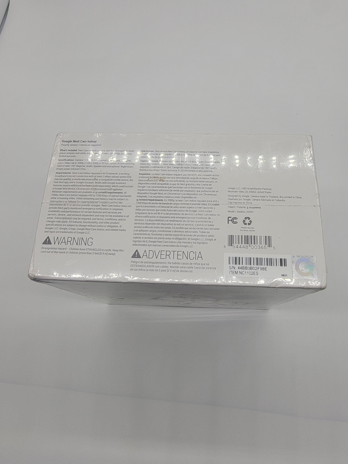 Google Nest NC1102ES Cam Indoor Security Camera 1st Generation SEALED