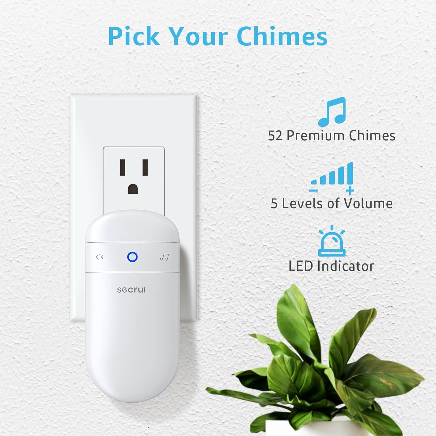 Door Chime, Sensor Chime for Opens – 1 Receiver+2 Sensor, White