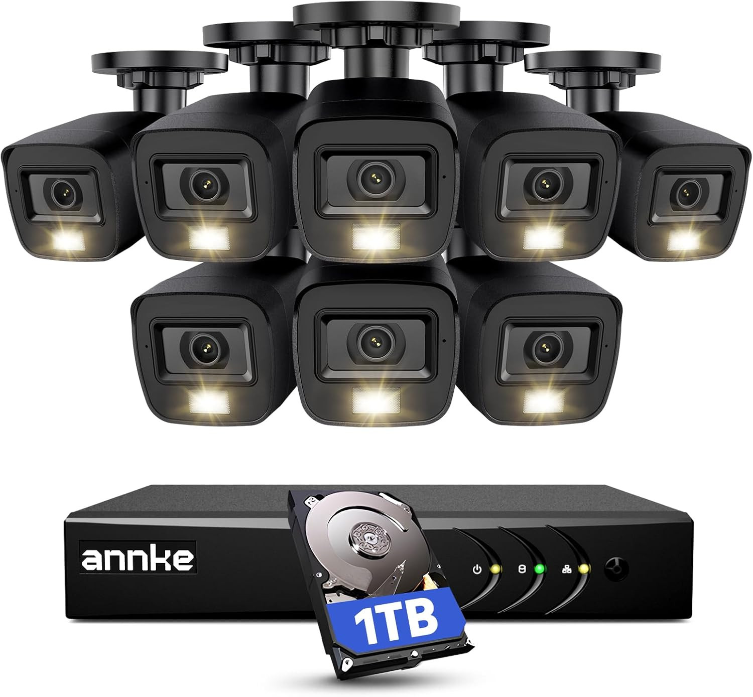 3K Lite Wired Security Camera System Outdoor with AI Human/Vehicle Detection, 8C