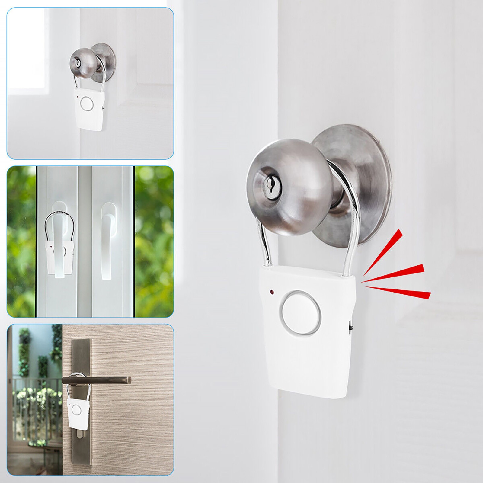 115dB Touch Sensor Door Handle Alarm Anti-Theft Door Knob Window Burglar Alarm