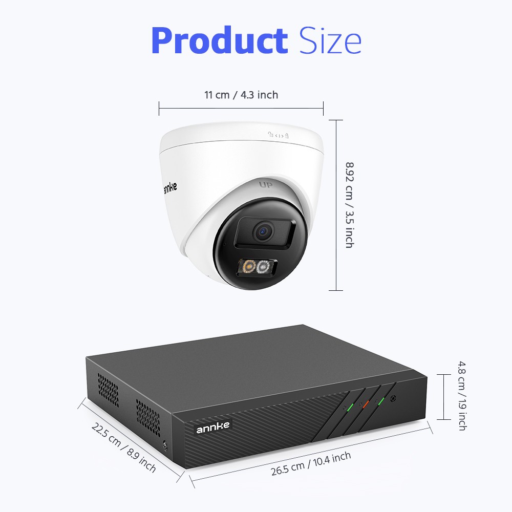 ANNKE 3K Two Way Audio PoE Security Camera System 8CH NVR Outdoor AI Color Night