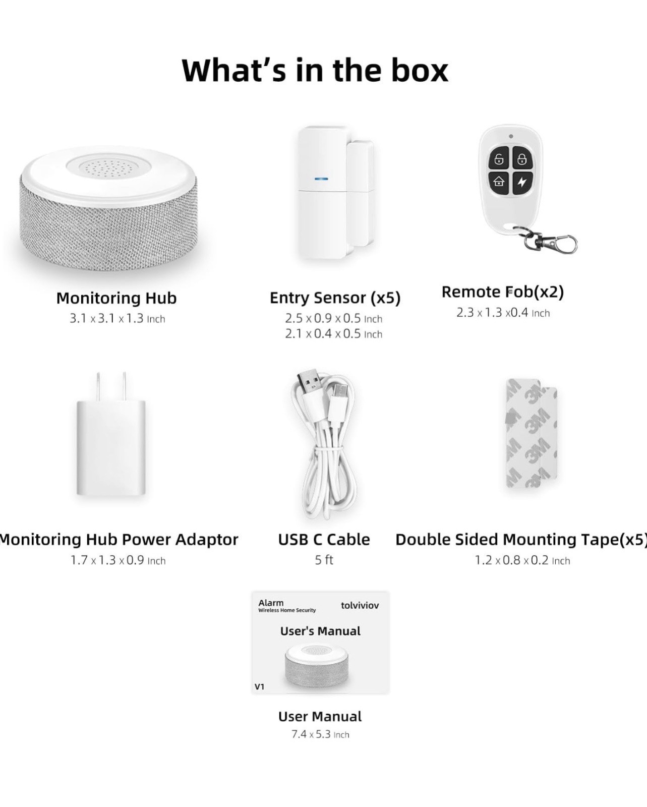 Tolviviov WiFi Door Alarm System, Wireless DIY Smart Home Security System