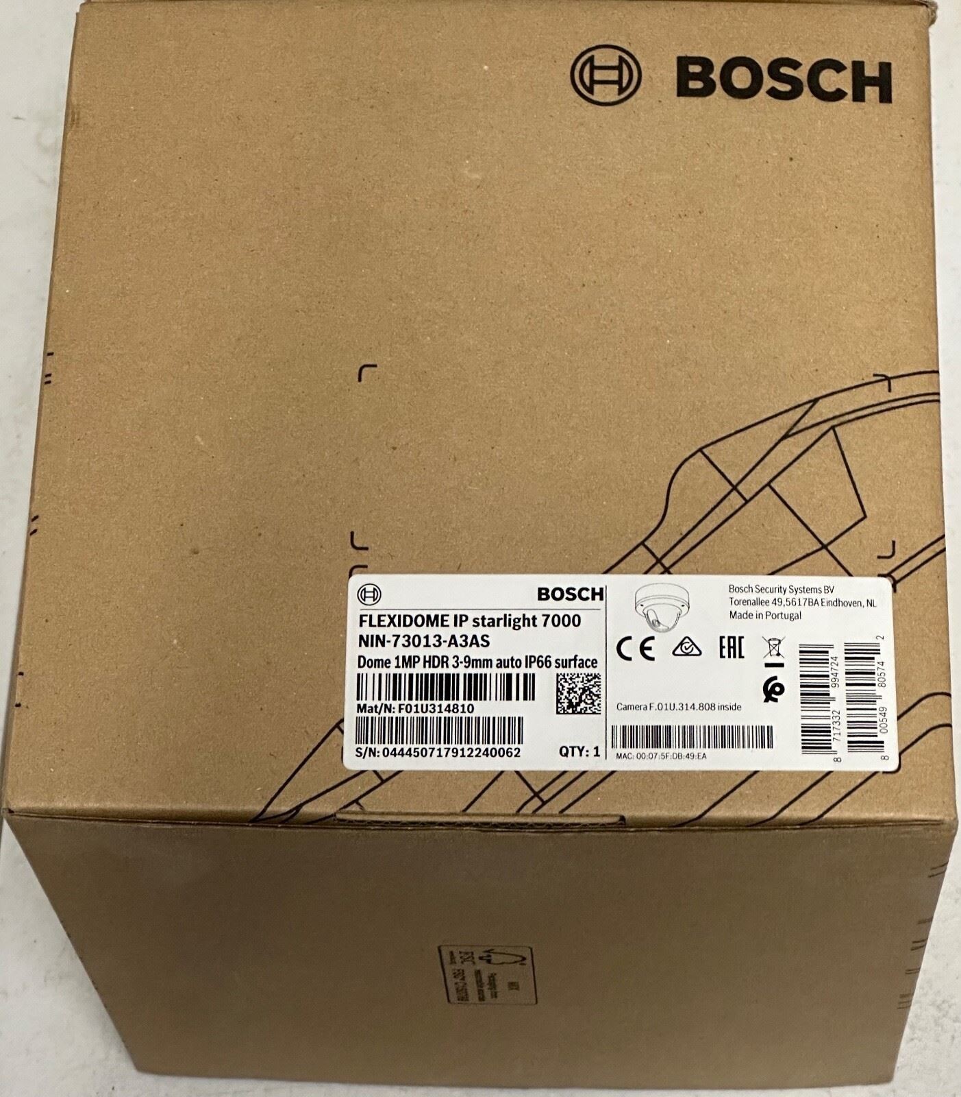 Bosch Flexidome NIN-73013-A3AS Case of 4 Starlight IP 7000