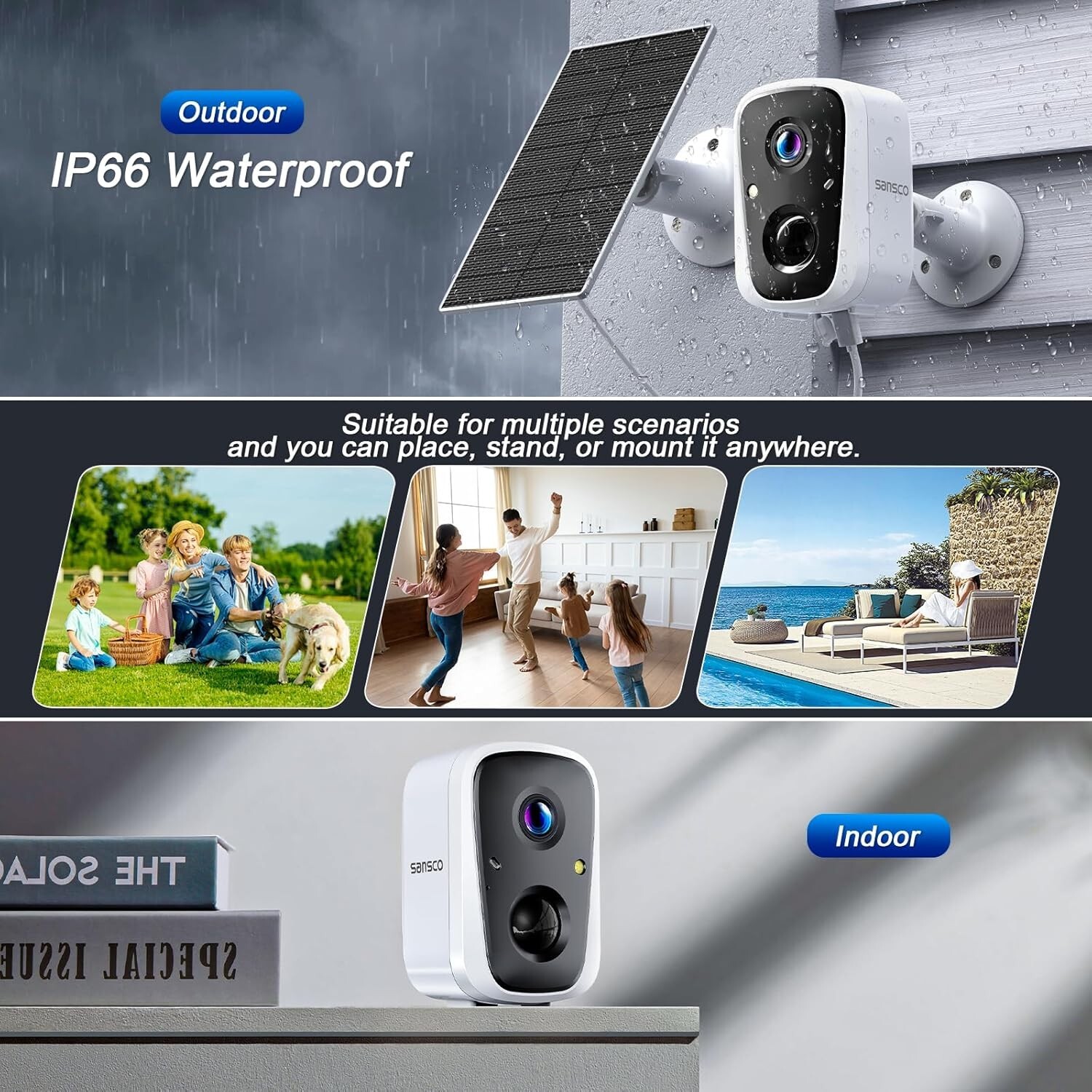 4MP Solar Wireless Security Camera System WIFI 10CH Monitor NVR 2-Way Audio 128G