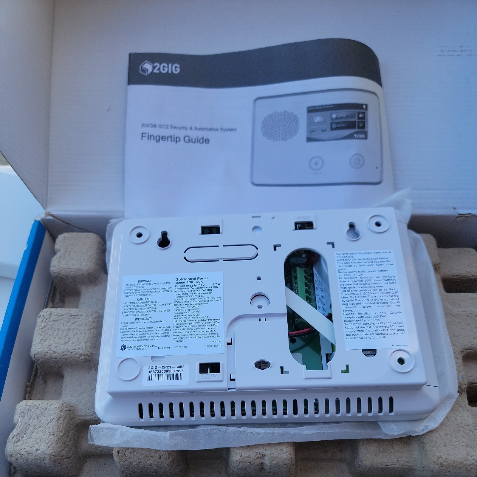 2GIG GO! Control Panel 2GIG-GCX Unit Only No Power Supply
