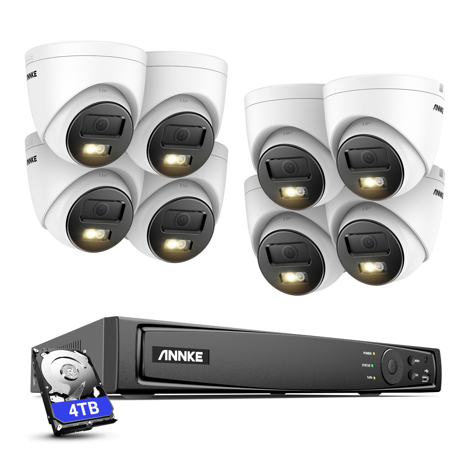 ANNKE 12MP 8CH NVR 5MP POE Security Camera System Audio Recording H.265+ Outdoor