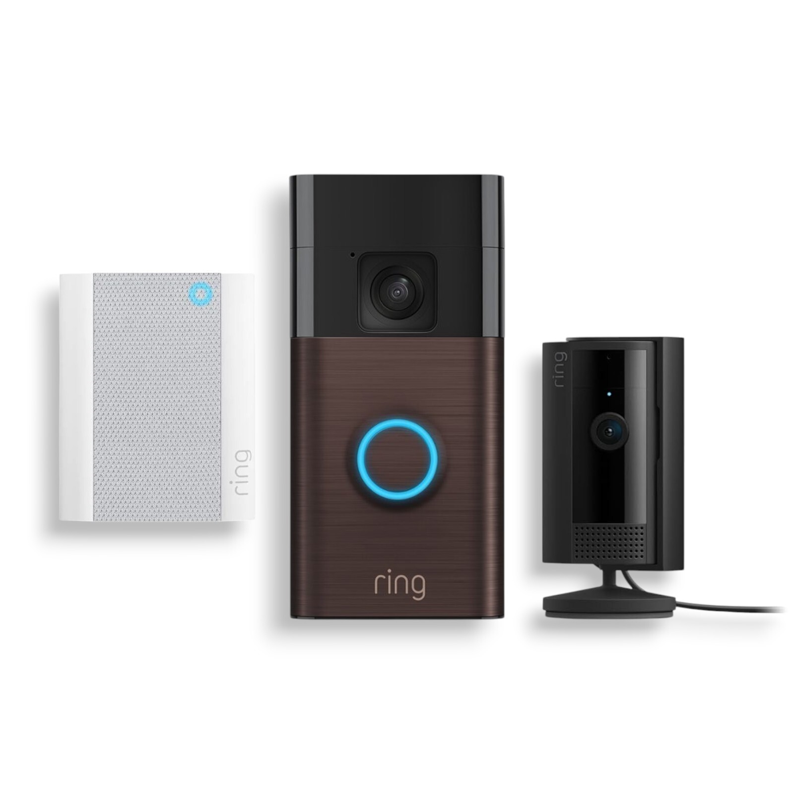 Ring Battery Smart WiFi Video Doorbell with Plug-in Indoor Camera and Chime