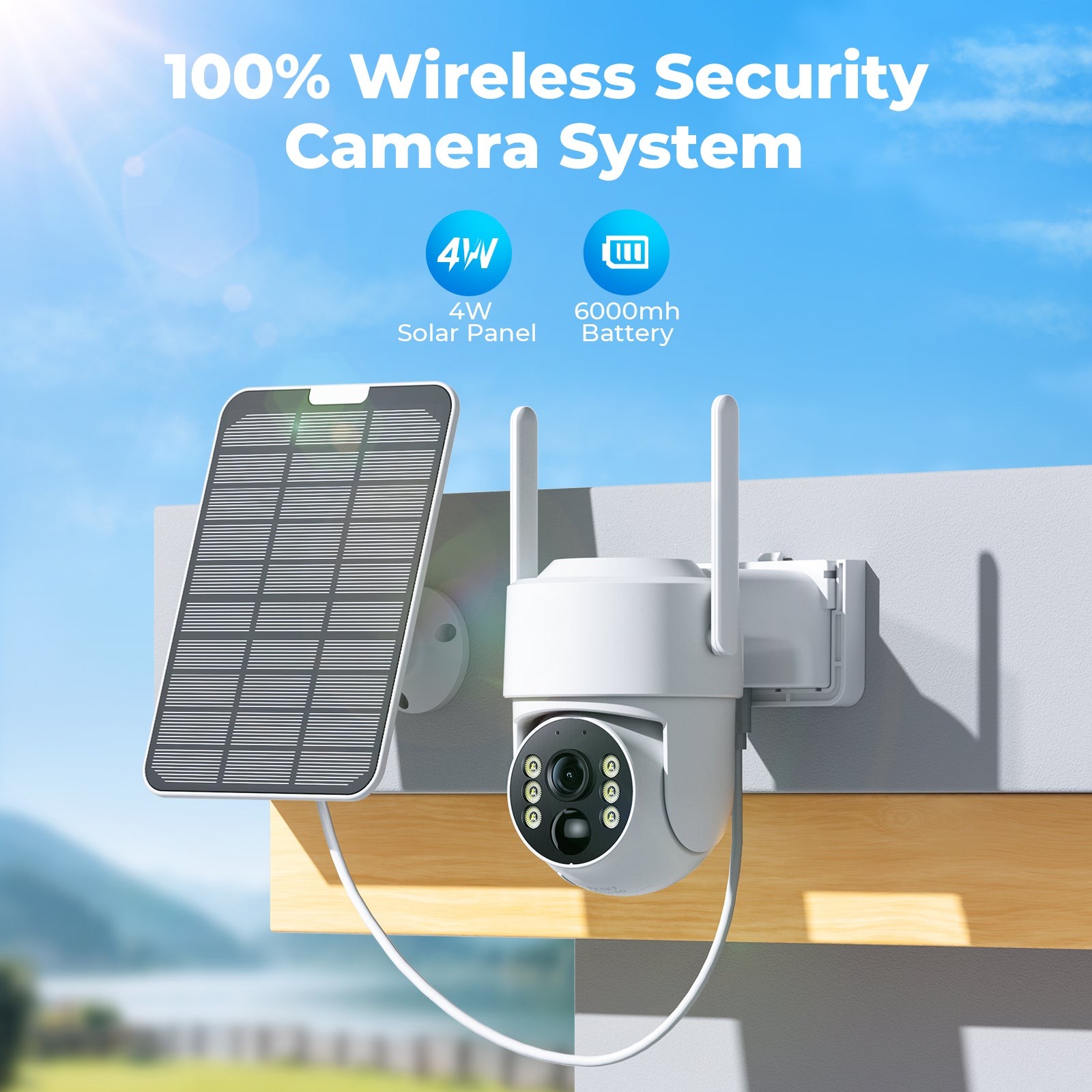 Plug Play Solar Power Wireless Security Camera System 10 Monitor 500GB HDD Local