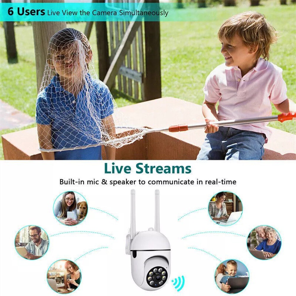 4 Pack Wireless 5G WiFi 1080P Security Camera System Smart Outdoor Night Vision