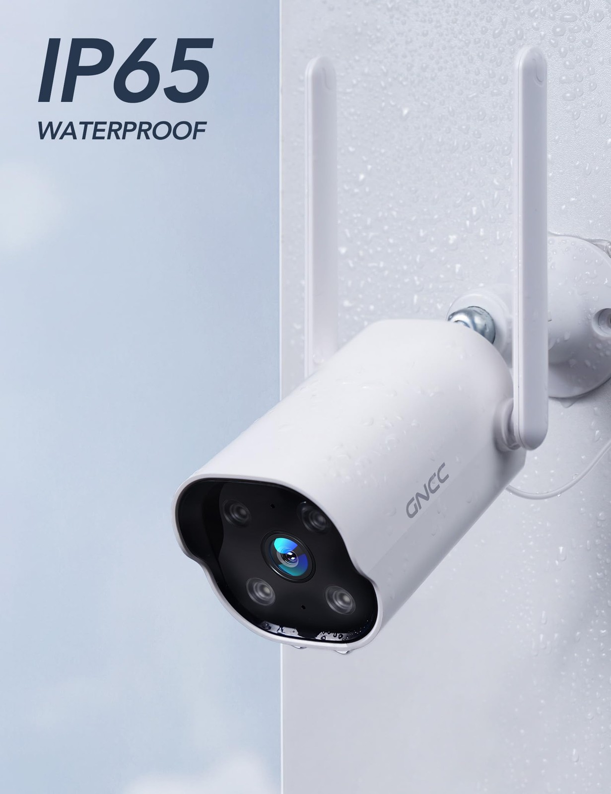 GNCC Outdoor Security Camera Wireless, 2K Cameras for Home Security, White-1P