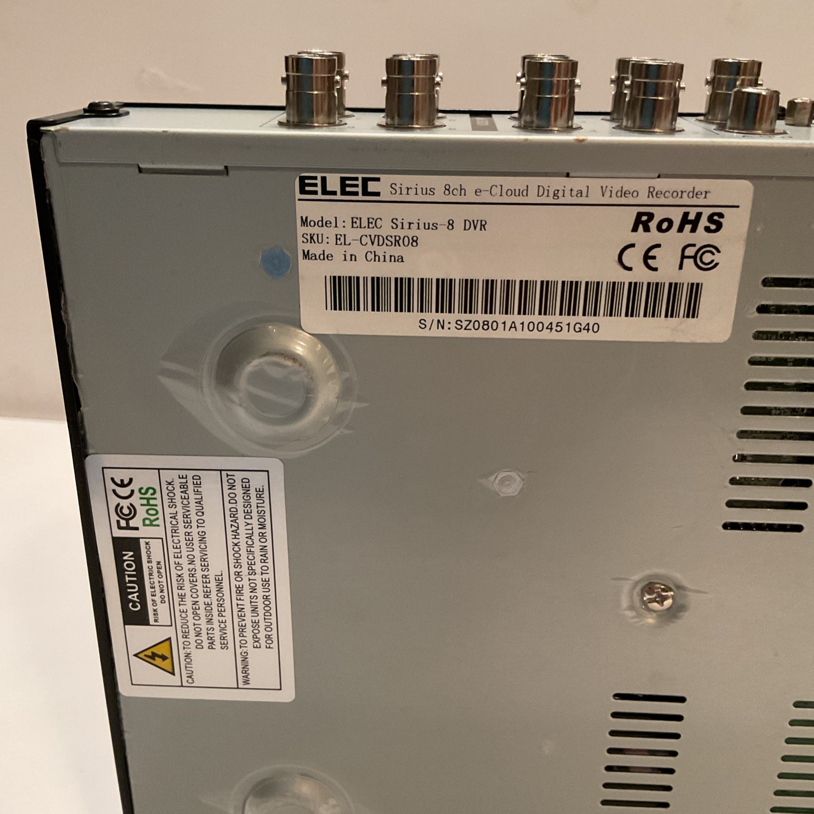 ELEC Model: ELEC Sirius-8 DVR / SKU EL-CVDSR08 Digital Video Recorder