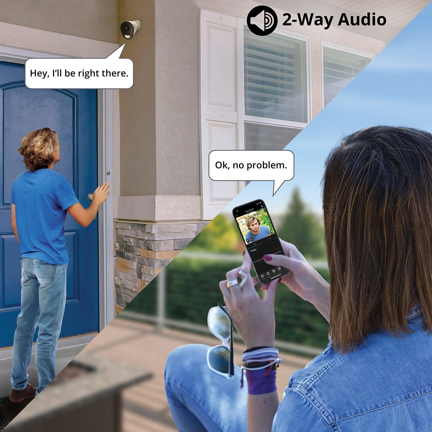 Plug-in Wireless 4K HD Indoor/Outdoor Deterrence Camera with 2-Way Audio (2 C…