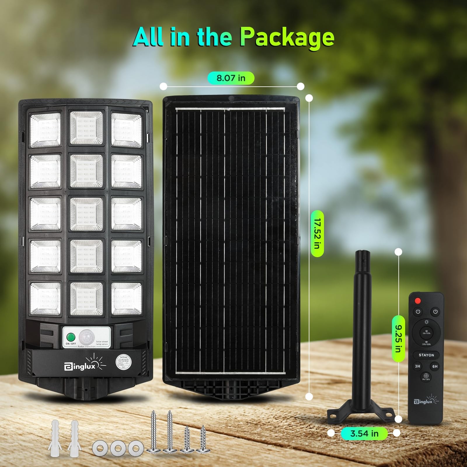 BINGLUX Hog Lights for Night Hunting – 20000LM Solar Green Light Black