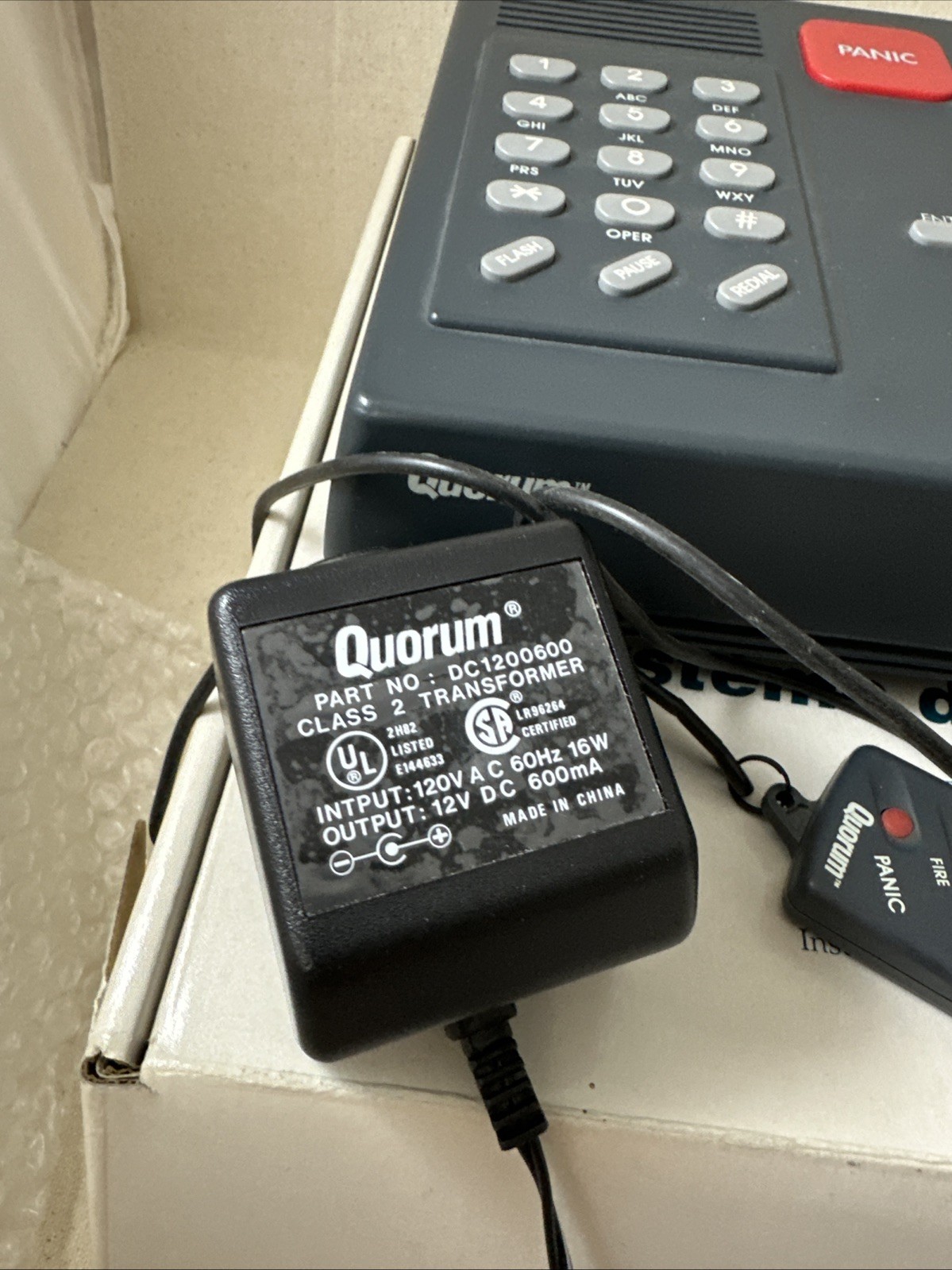 Quorum Home Master HM-100 Security System with remote , cassette , AC adapter