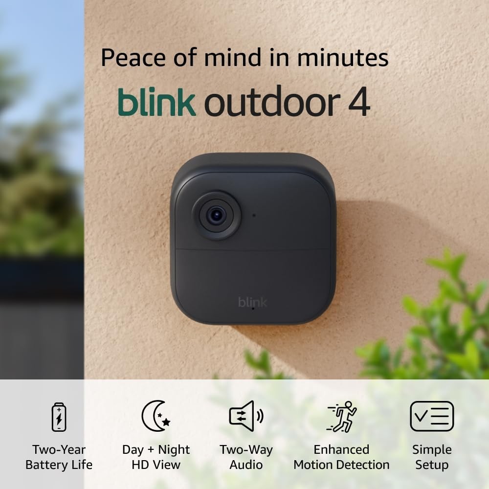Blink Outdoor 4 2-year battery wireless 5 camera kit 1080p HD IR w/sync module