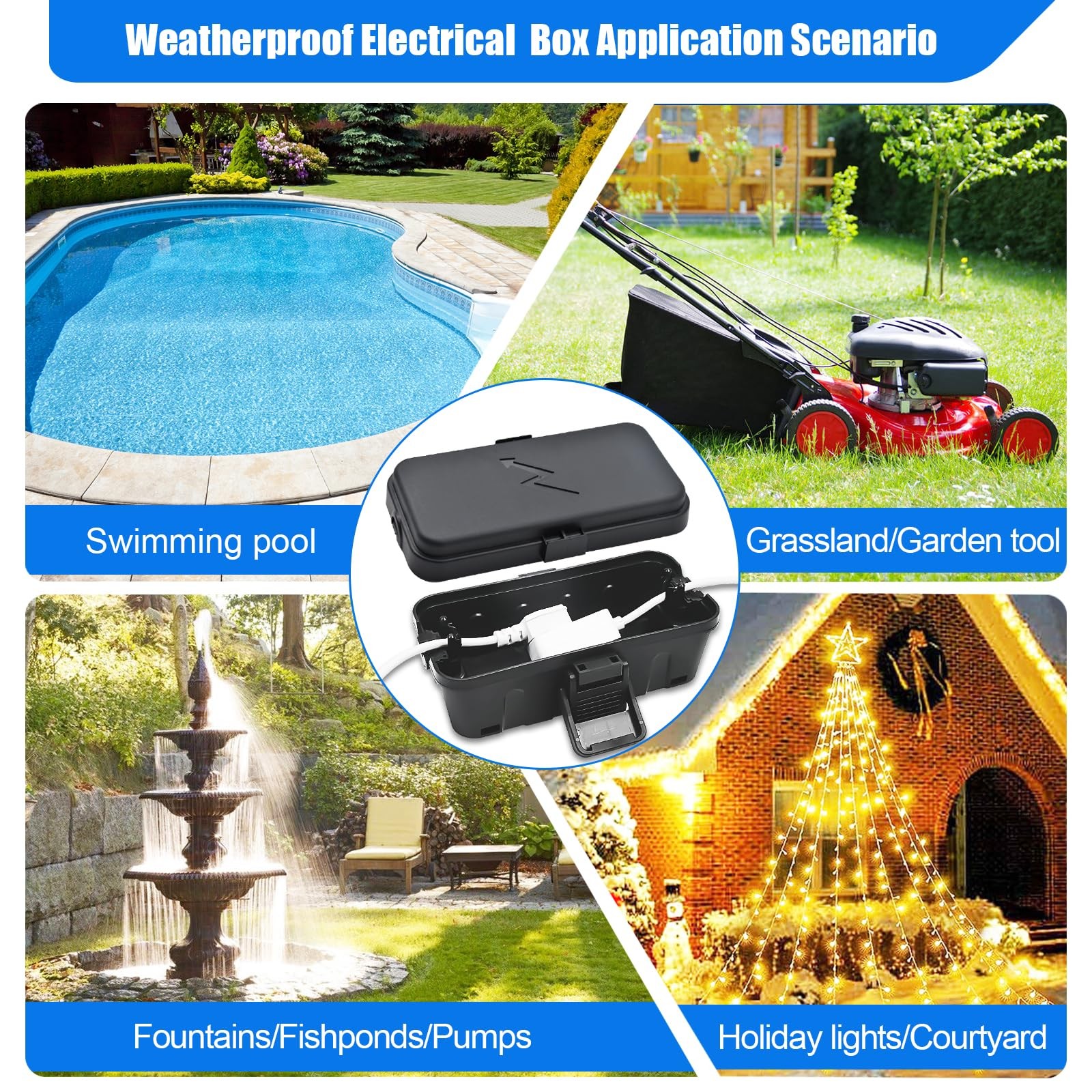 Hrensaw Small Weatherproof Electrical Connection Box(Inner 5.5 x Small, Black