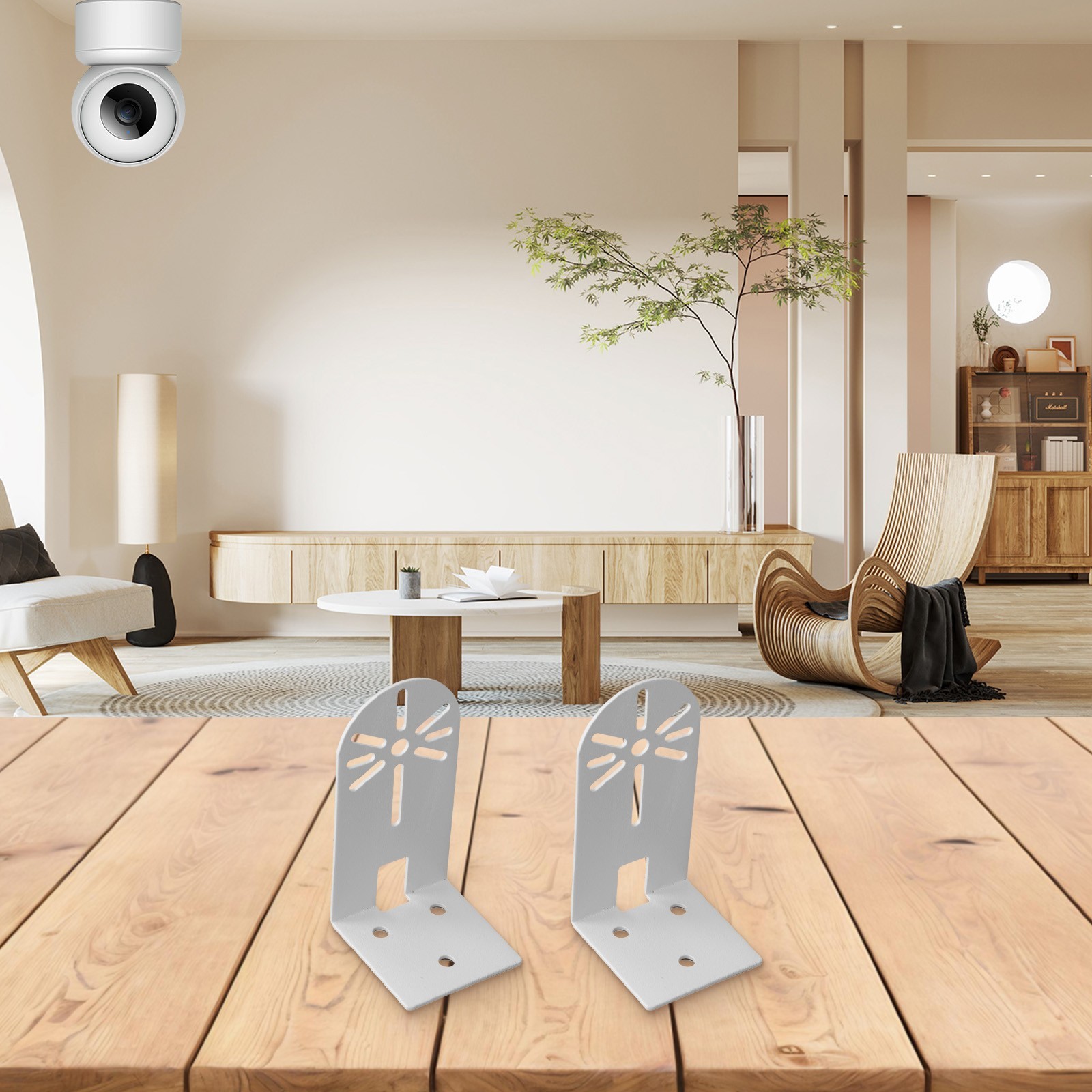 Wall Mounted Brackets in Metal for Two For Eufy Indoor Cameras E220 P24