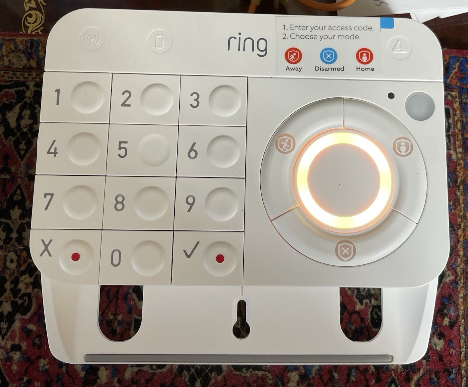 RING Z WAVE PLUS 4HB1U90EN0 Alarm System Base Station w/ Power Supply & Keypad